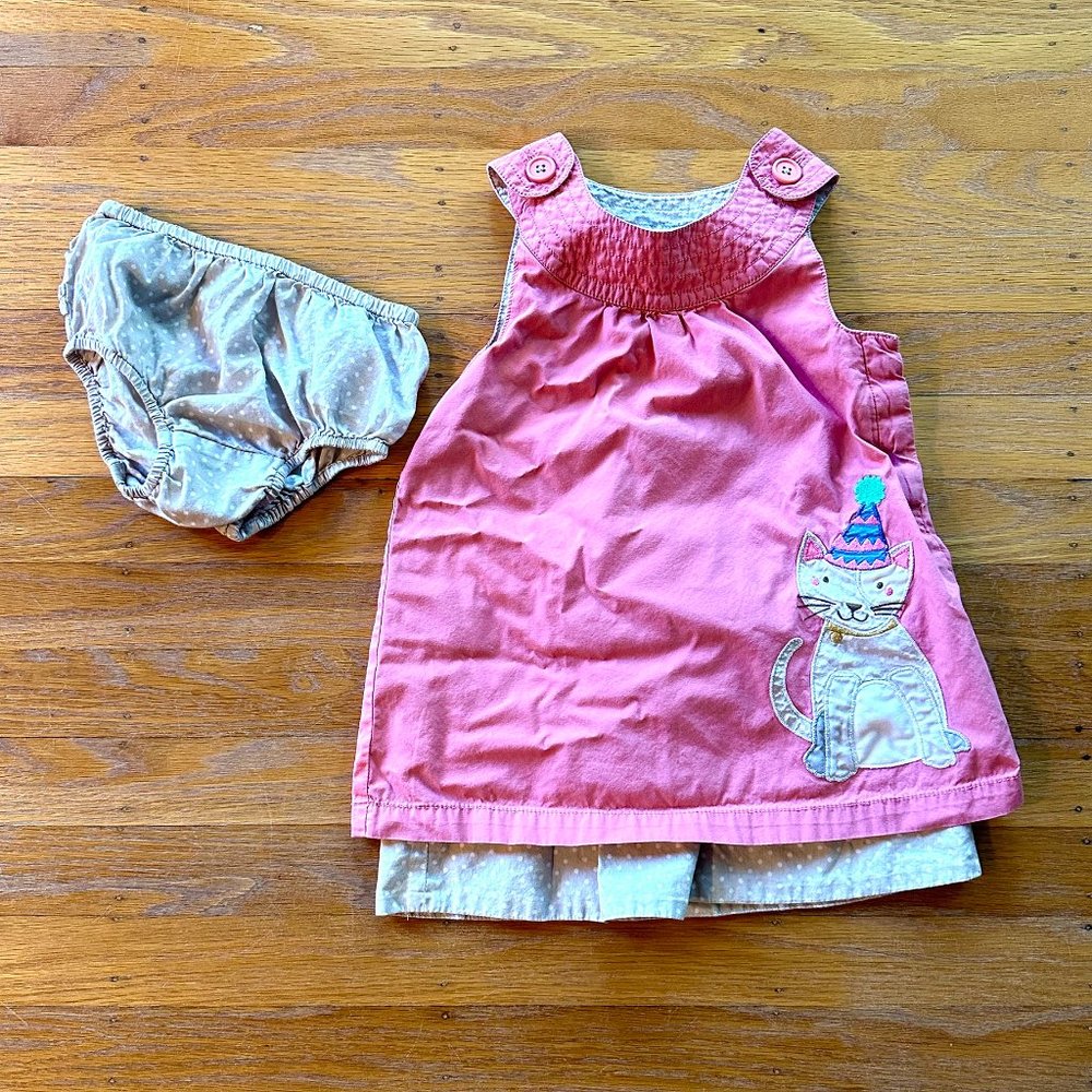 Mini boden Girls Applique Dress Size 18-24M